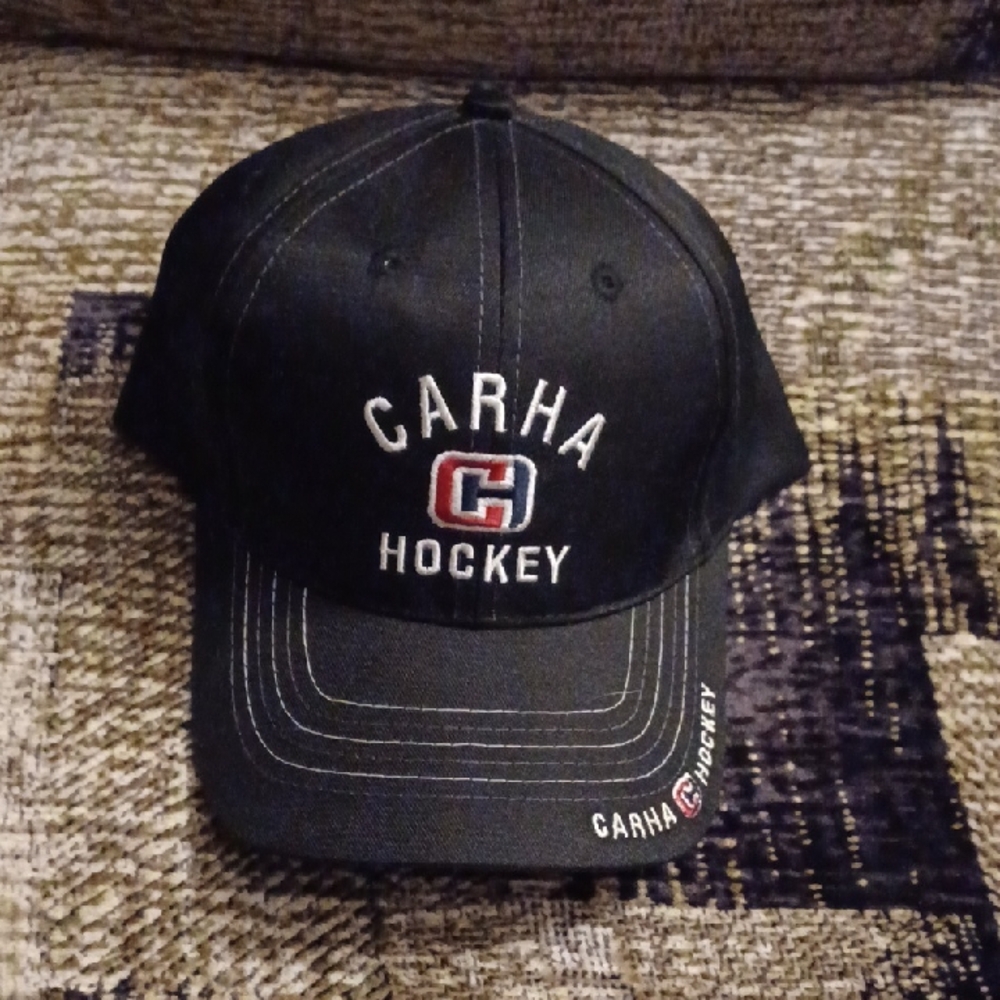 4/$80 New Black & White "CARHA HOCKEY" Cap - Adult O/S